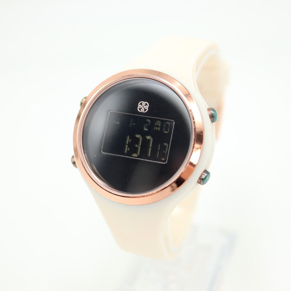Daisy Fuentes Womens Digital Watch 38mm Alarm Chrono White Silicone New Battery